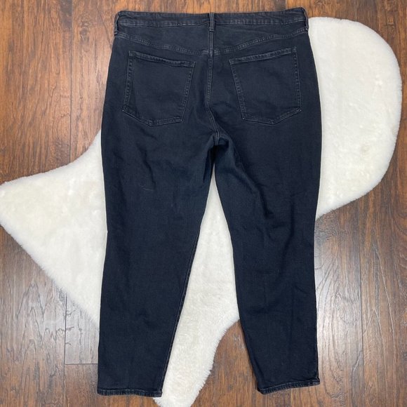 Old Navy Jeans 18 OG Straight Ripped Knee High-Rise Stretch Black Women's - Picture 7 of 14